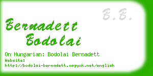 bernadett bodolai business card